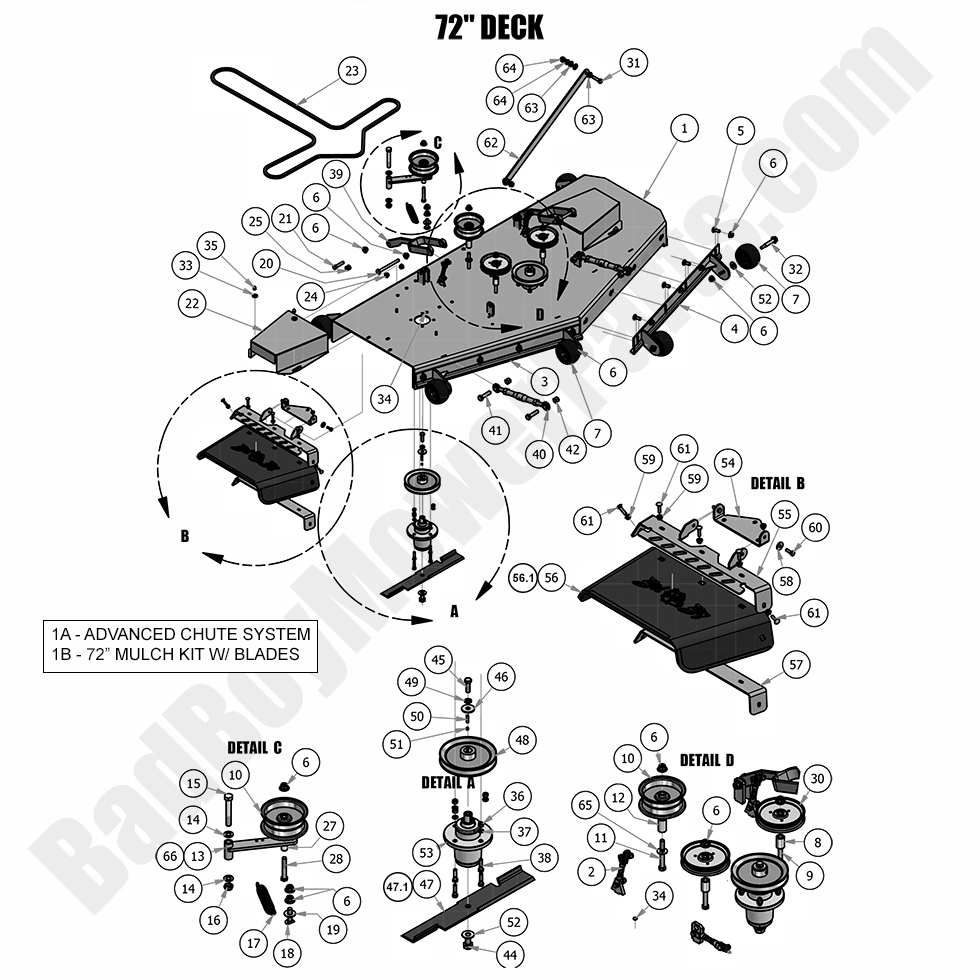 1833 - Bad Boy Mower Parts Lookup > 2018 > Diesel - 1500cc > 72\" Deck Assembly
